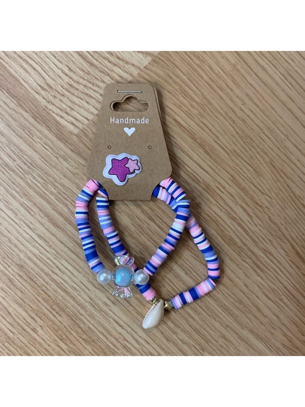 Handmade Clay Bead Bracelet Set. Colorful Fun